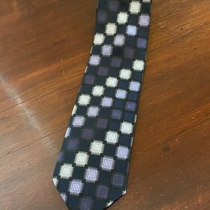 Bill Robinson black purple silver polyester tie